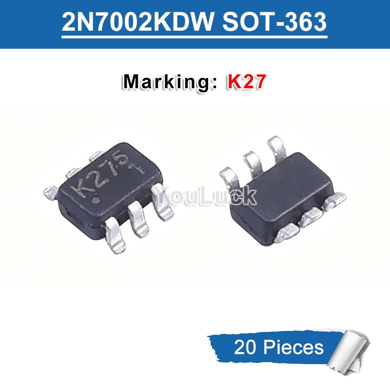 20 ชิ้น 2N7002KDW เครื่องหมาย K27 SOT-363 N-Channel MOSFET ESD ปกป้องใหม่เดิม