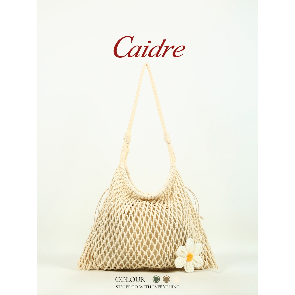 Caidre Vacation Straw Bag Commuter Shoulder Armpit Bag Seaside Beach Bag