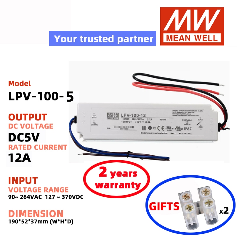 MEAN WELL LPV-100-12 LPV-100-24 LPV-100-5 Switching Power Supply Meanwell DC power LED light driver 