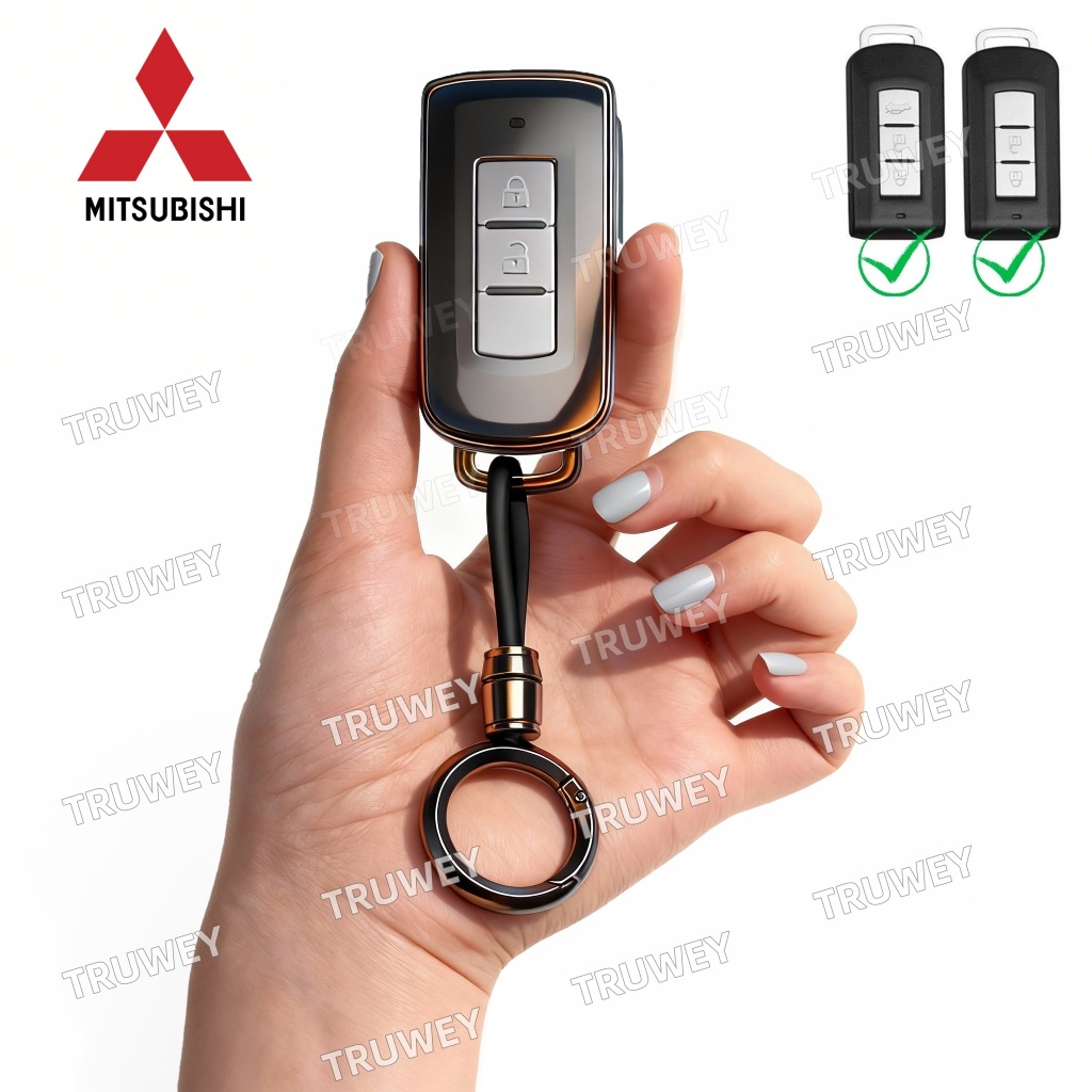 ปลอกกุญแจ Mitsubishi ที่ใส่พวงกุญแจ Mitsubishi Mirage G4 Triton Mirage/Attrage Xpander Pajero Sport Montero Sport Strada Outlander PHEV หนังโลหะพวงกุญแจรถอุปกรณ์เสริม