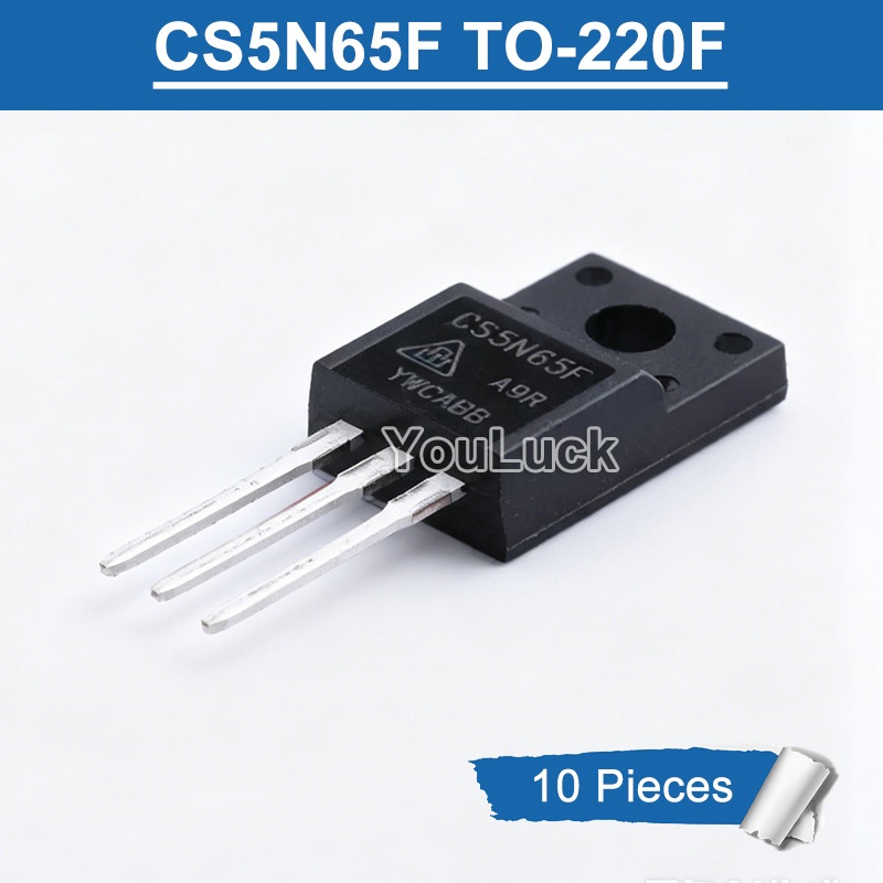 10pcs CS5N65F TO-220F CS5N65FA9HD 5A/650V MOSFET ทรานซิสเตอร์ใหม่เดิม