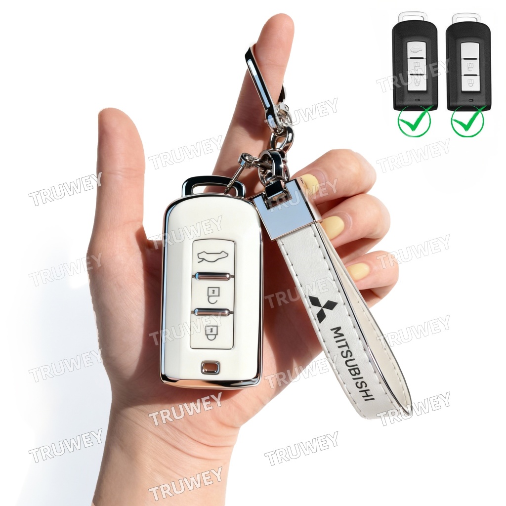 ปลอกกุญแจ Mitsubishi ที่ใส่พวงกุญแจ Mitsubishi Mirage G4 Triton Mirage/Attrage Xpander Pajero Sport Montero Sport Strada Outlander PHEV หนังโลหะพวงกุญแจรถอุปกรณ์เสริม