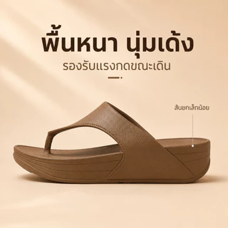 รองเท้าแตะผู้หญิงพื้นหนา กันลื่น ใส่สบาย สำหรับใส่ในบ้าน ห้องน้ำ ชายหาด และเที่ยวทะเล
