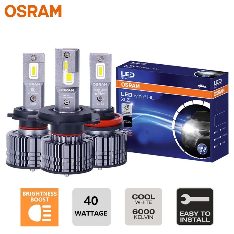 OSRAM Upgarde LED XLZ CLASSIC 3.0 H1 H4 H7 ไฟหน้ารถ 12V 40W Bright H11 H8 H16 HB3 HB4 9005 9006 9012