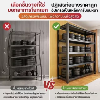 ชั้นวางเหล็กหนัก Heavy Duty Rack รับน้ำหนัก 1200กก ชั้นวางโกดัง วางสินค้า ประกอบง่าย แข็งแรง ทนทาน 3-6 ชั้น