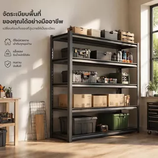 ชั้นวางเหล็กหนัก Heavy Duty Rack รับน้ำหนัก 1200กก ชั้นวางโกดัง วางสินค้า ประกอบง่าย แข็งแรง ทนทาน 3-6 ชั้น