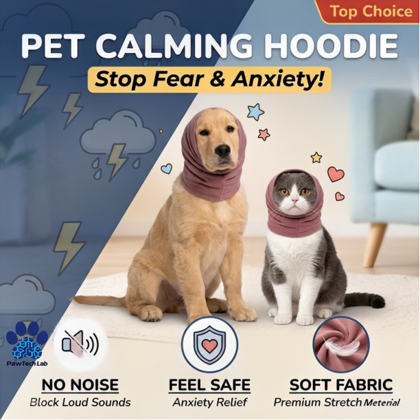 [PawTech Lab] ปลอกคอกันเสียงสุนัข แมว ปลอกคอลดเสียงหมา (Calming Hoodie) ลดความเครียด กันเสียงไดร์ พลุ
