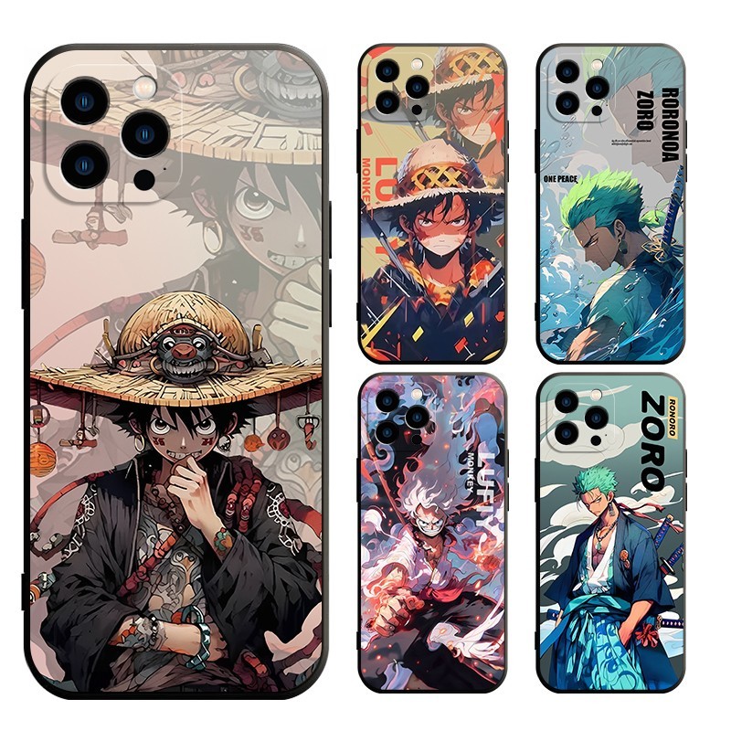 สําหรับ Iphone 12 13 14 PLUS PRO MAX MINI One Piece Zoro Luffy ปลอก Soft Case Cover
