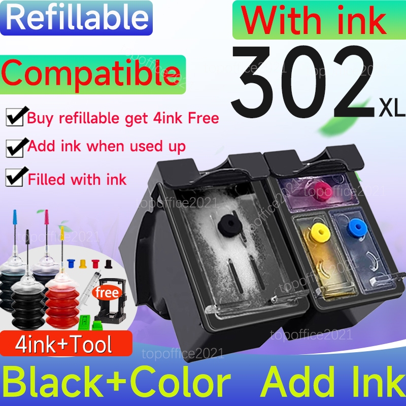302XL สําหรับ HP 302 XL hp302 ตลับหมึก Deskjet 1110 1112 2130 2135 1110 3830