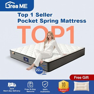 DREAME 8.6 Inch Memory Foam lndependent Spring Mattress Ergonomic Deep Sleeper    ( Single / Double / Queen / Family )