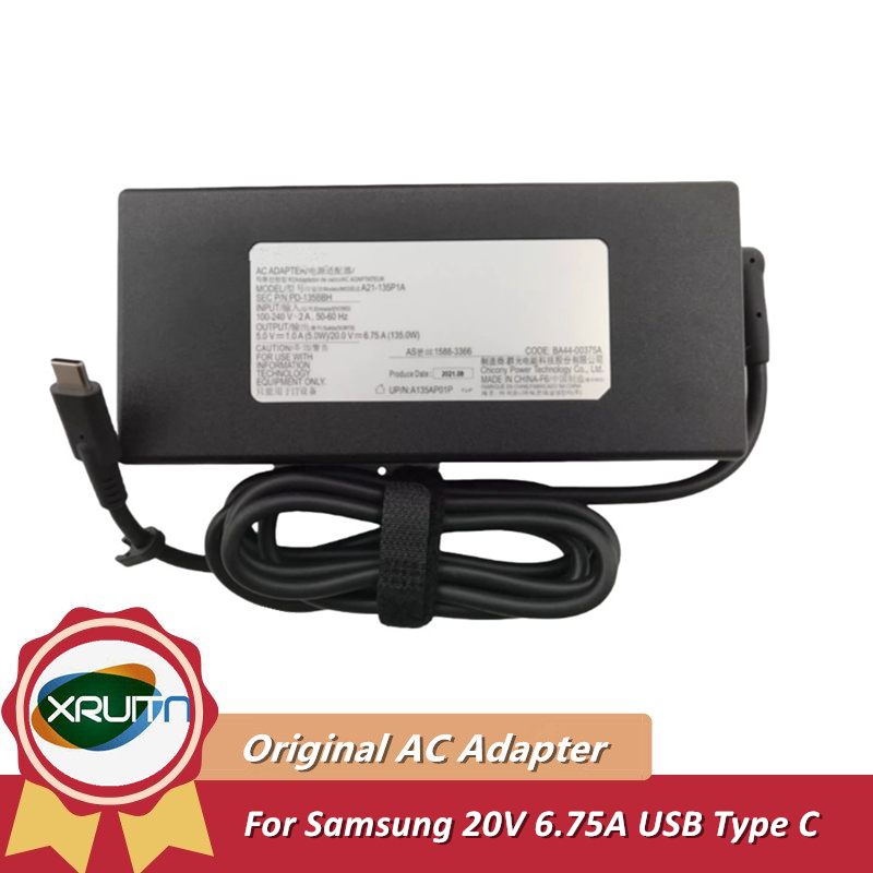 Original สําหรับ SAMSUNG A20-135P1A A21-135P1A 20V 6.75A 135W 5V 1A 5W ประเภท C USB-C อะแดปเตอร์ AC 