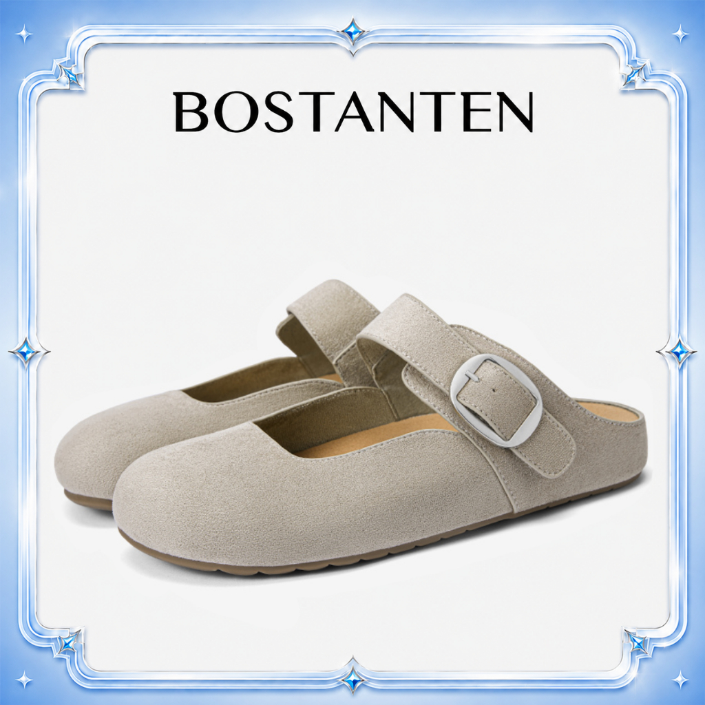 【สินค้าพร้อมส่งจากไทย】BOSTANTEN Boston รองเท้าแตะบอร์เคนผู้หญิง พื้นนุ่มพุดดิ้ง ใส่สบาย ระบายอากาศ หัวปิด กันลื่น ทนทาน สไตล์มินิมอล