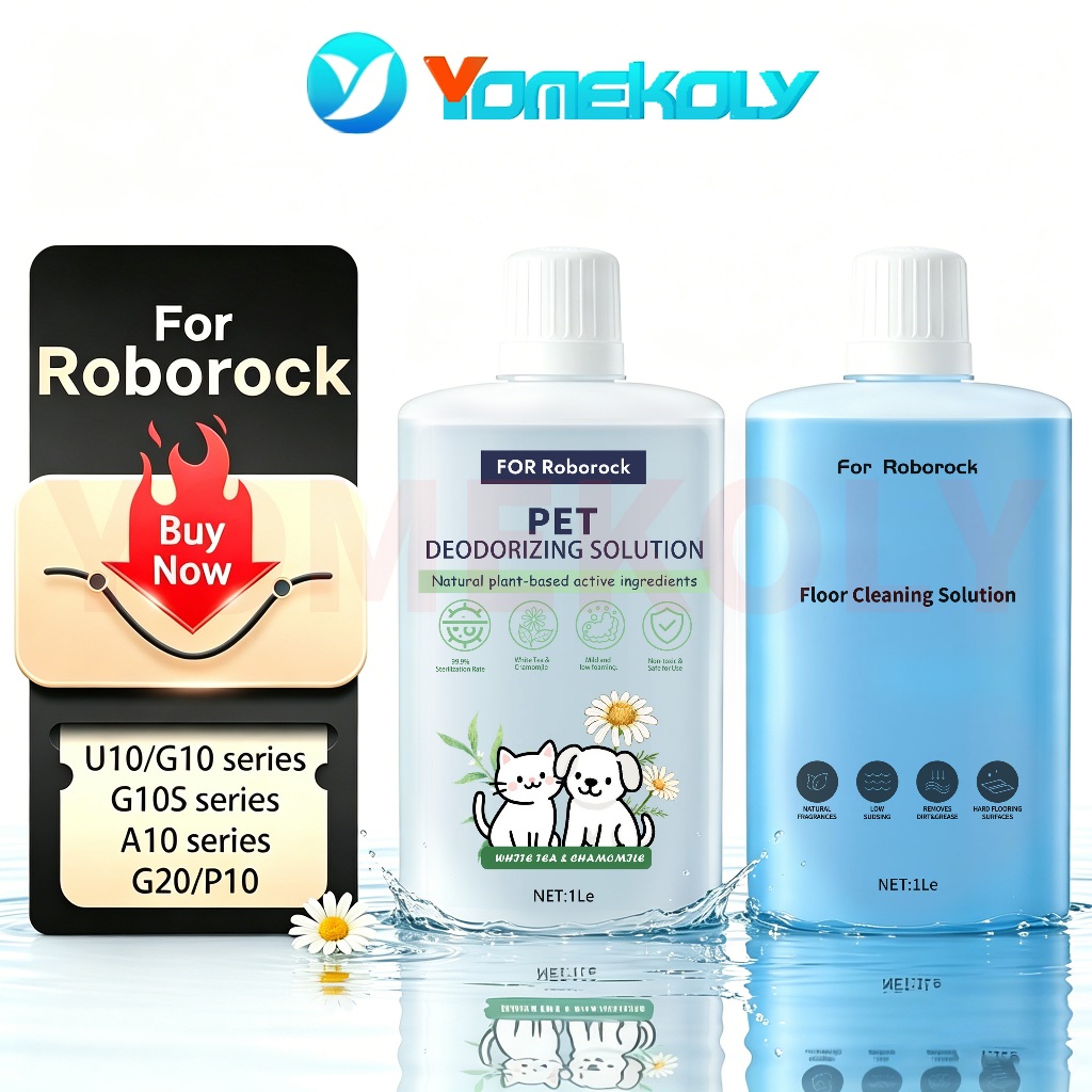น้ํายาทําความสะอาดพื้น สําหรับ（Fluid Floor Cleaner） Roborock S8 pro Ultra S8 S8+ Q5 Series Q7 Series S7 Max Ultra S7 MaxV PLUS S7 MaxV T7S T7S PLUS 1L