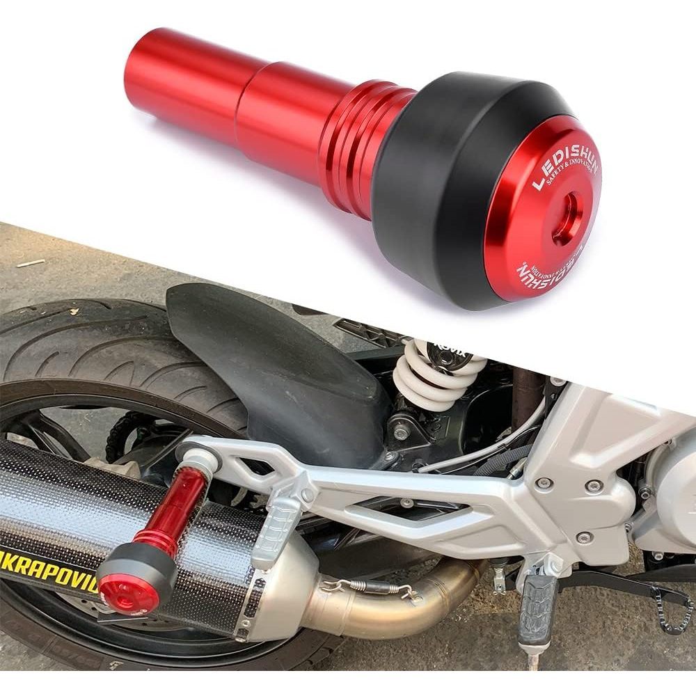 LEDISHUN อุปกรณ์เสริมตัวเลื่อนท่อไอเสียป้องกันล้มเข้ากันได้กับ Honda CB350 RS,NT1100,Rebel 500,Rebel