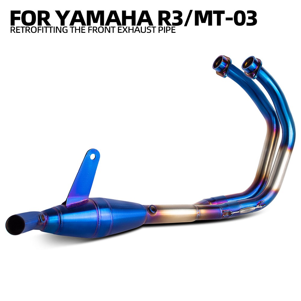 หัวท่อสําหรับ YZF-R25 YZF-R3 MT03 พร้อมตัวลดเสียงตัวเร่งปฏิกิริยารถจักรยานยนต์การปรับเปลี่ยนระบบไอเส
