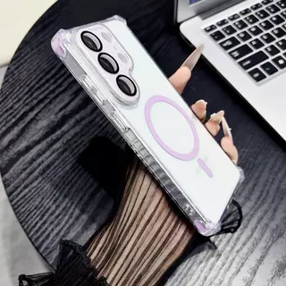 เคสโทรศัพท์แม่เหล็กกันกระแทกโปร่งใส,ฝาครอบเลนส์แยกลื่น 4 มุมฝาครอบป้องกันการตกกระแทกเข้ากันได้กับ Samsung Galaxy S26 Ultra, S25 Ultra, S24 Ultra