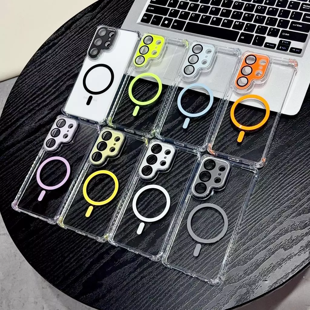 เคสโทรศัพท์แม่เหล็กกันกระแทกโปร่งใส,ฝาครอบเลนส์แยกลื่น 4 มุมฝาครอบป้องกันการตกกระแทกเข้ากันได้กับ Samsung Galaxy S26 Ultra, S25 Ultra, S24 Ultra