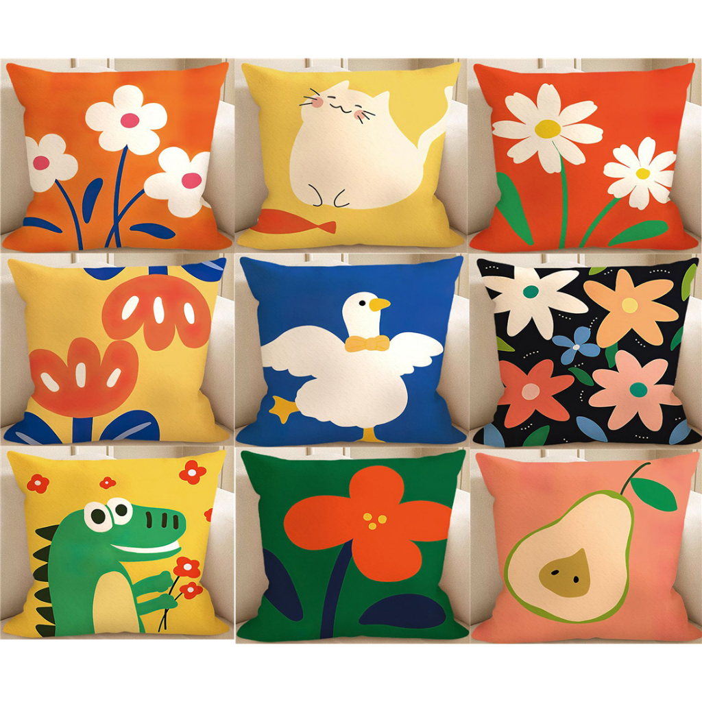 60×60.50×50.45×45.ดอกไม้สัตว์ปลอกหมอน.ห้องนั่งเล่นห้องนอนตกแต่งโซฟาปลอกหมอน