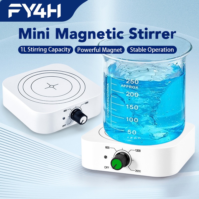 FY4H 1L Mini Magnetic Stirrer ปรับความเร็วได้ Liquid Magnetic Mixer 1000ml Lab Solution Stirrer