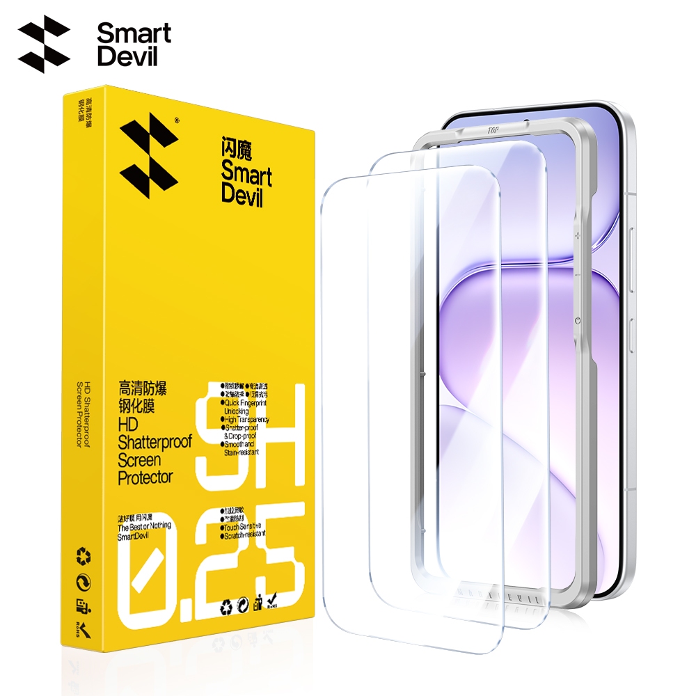 SmartDevil กระจกนิรภัยสําหรับ Honor 600 Pro/500/400/300 HD Drop-proof Anti-ลายนิ้วมือแบบเต็มหน้าจอ Blue Light Eye Protection หน้าจอฟิล์ม