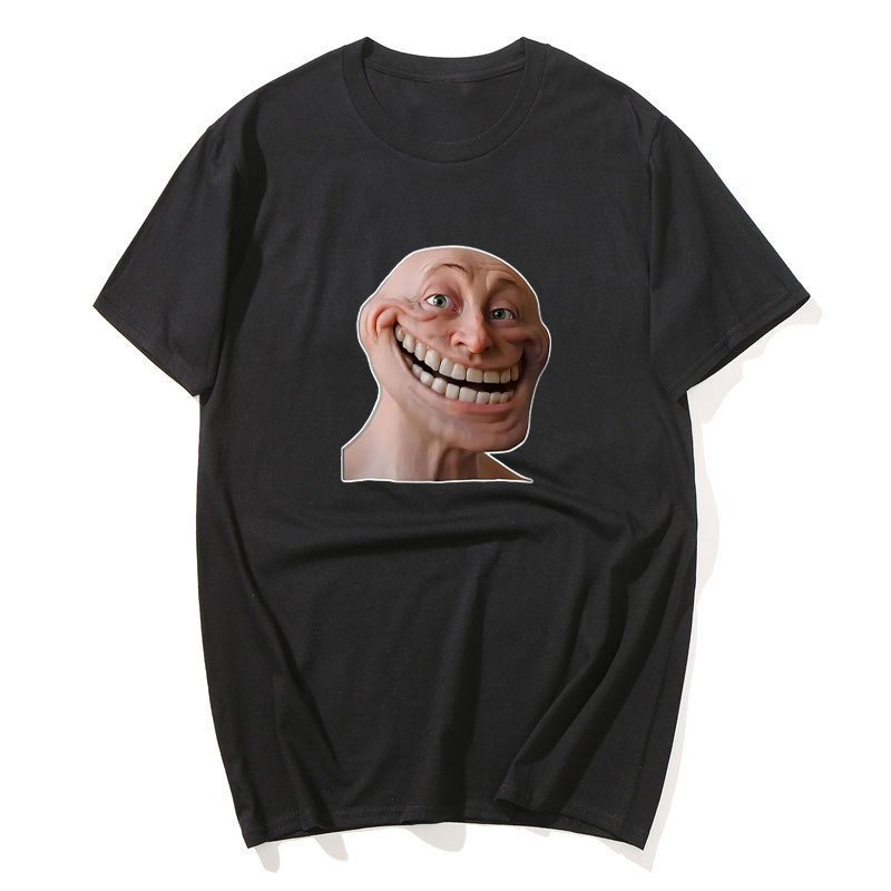 สมจริง Troll Face Troll Crying Meme ตลกเสื้อยืดชายผู้หญิงแฟชั่นอารมณ์ขัน T เสื้อฤดูร้อนขนาดใหญ่ Tee 