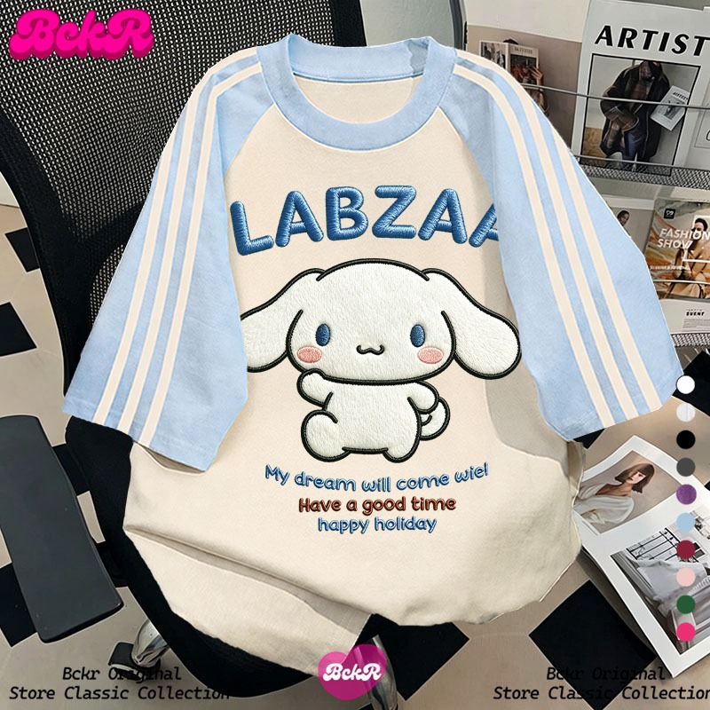【จัดส่งตลอด 24 ชั่วโมง】 BCKR ลายการ์ตูนกราฟฟิตี้ชุดหน้าร้อนเสื้อคอกลม oversize ผู้หญิง tshirt YG6239