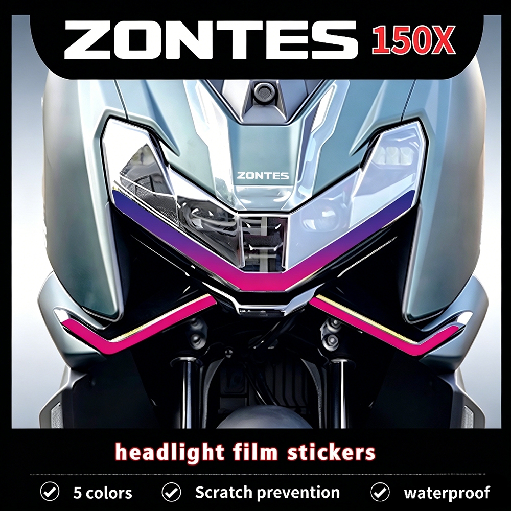 สําหรับ ZONTES 150X 2026 ฟีล์มตกแต่งไฟหน้า TPU การปรับเปลี่ยนกันน้ํา garnish รูปลอกชุดโคมไฟล่าสุดฟิล์มกันรอยขีดข่วนสําหรับ zontes 150x อุปกรณ์มอเตอร์ไซค์