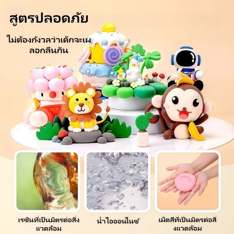 DIY ดินน้ำมัน ดินเบา ดินเบา 12/24/36/48 สี ดินเบาเกาหลี ของเล่นเด็ก แฮนด์เมด ปลอดสารพิษ  โคลนอวกาศ ดินน้ํามันสําหรับเด็ก ของเล่น thumbnail 7