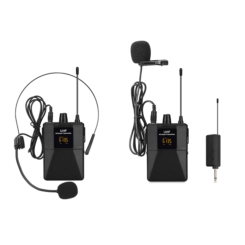 2.4Ghz ไร้สาย Lavalier ชุดหูฟัง ระบบไมค์ Bodypack เครื่องส่งสัญญาณพ็อกเก็ตตัวรับสัญญาณ Type C