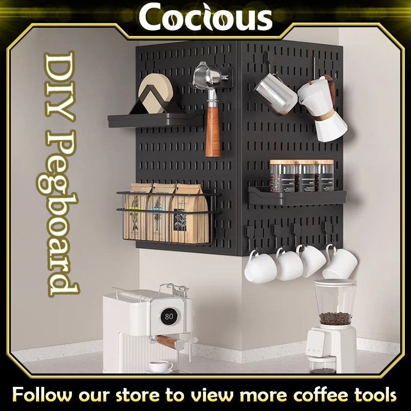 GooBoo DIY Pegboard ชั้นวางของติดผนัง Pegboard Kit Hole Board สําหรับ Wall Home Decor แขวนชั้นวางของตกแต่ง Extra LargeBoard