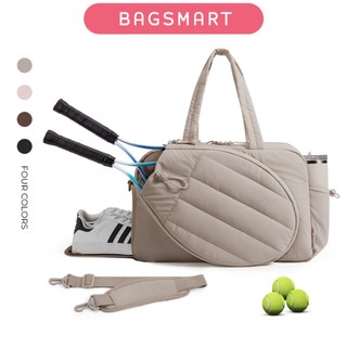 BAGSMART Tennis Gym Bag Holds 2 Rackets Duffle Bag Weekender Overnight Bag w/ Shoe Compartment 15.6" Laptop Bag for Travel & Outdoor Sports