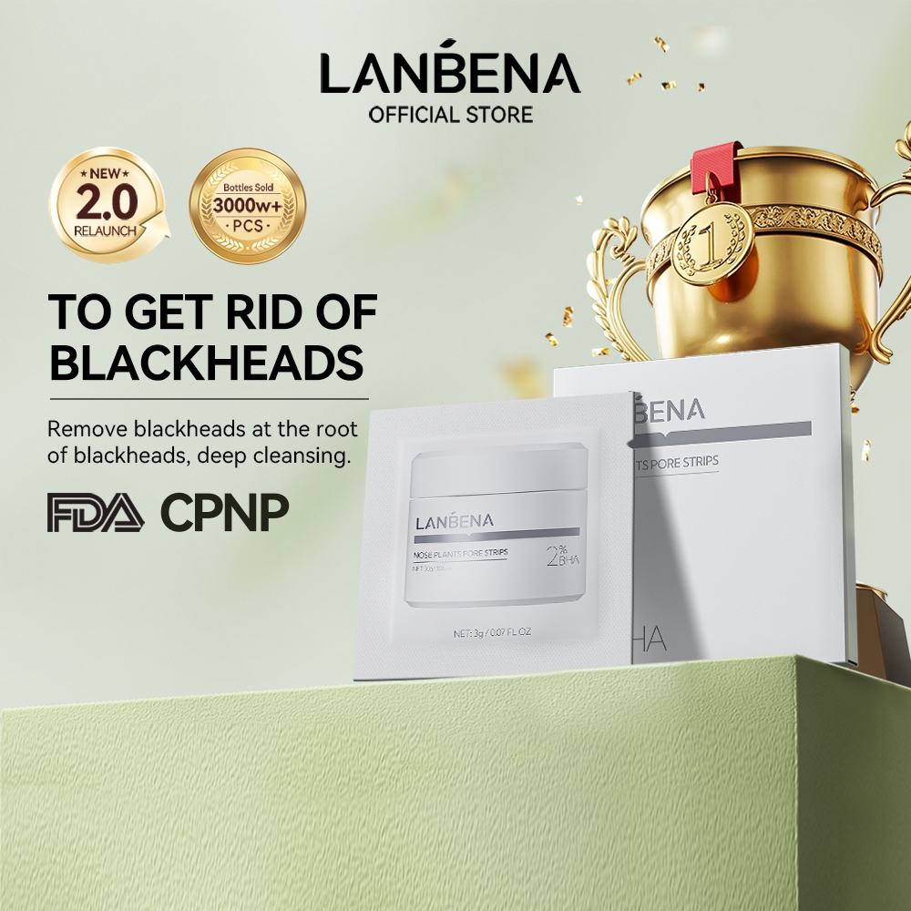 Lanbena Plants Nose Blackhead Removal Mask ตัวอย่างกระดาษ 3g + 3 ชิ้น