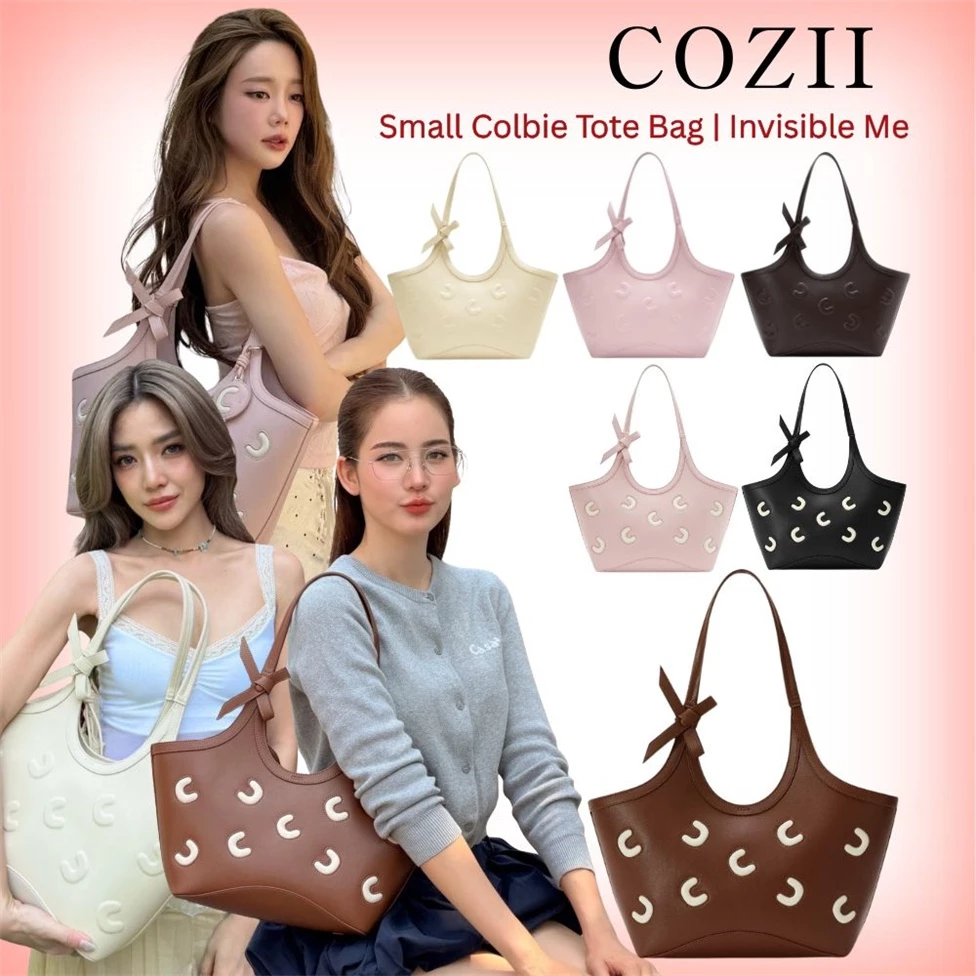 ของแท้ 100% COZII Small Colbie Tote Bag | Invisible Me พร้อม Inner Pouch แบบถอดเข้า-ออกได้,C Bag Charm ตกแต่งเพิ่มความน่ารัก