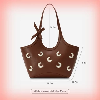ของแท้ 100% COZII Small Colbie Tote Bag | Invisible Me พร้อม Inner Pouch แบบถอดเข้า-ออกได้,C Bag Charm ตกแต่งเพิ่มความน่ารัก