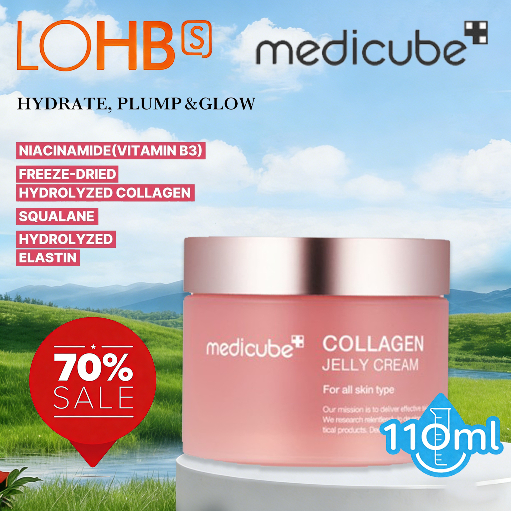 【LOHBs 롭스】Medicube Collagen Jelly Cream 110ml ครีมคอลลาเจนเนื้อเยลลี่ | เติมน้ำให้ผิว ฟื้นฟูความยืดหยุ่น ไม่มัน ไม่อุดตัน