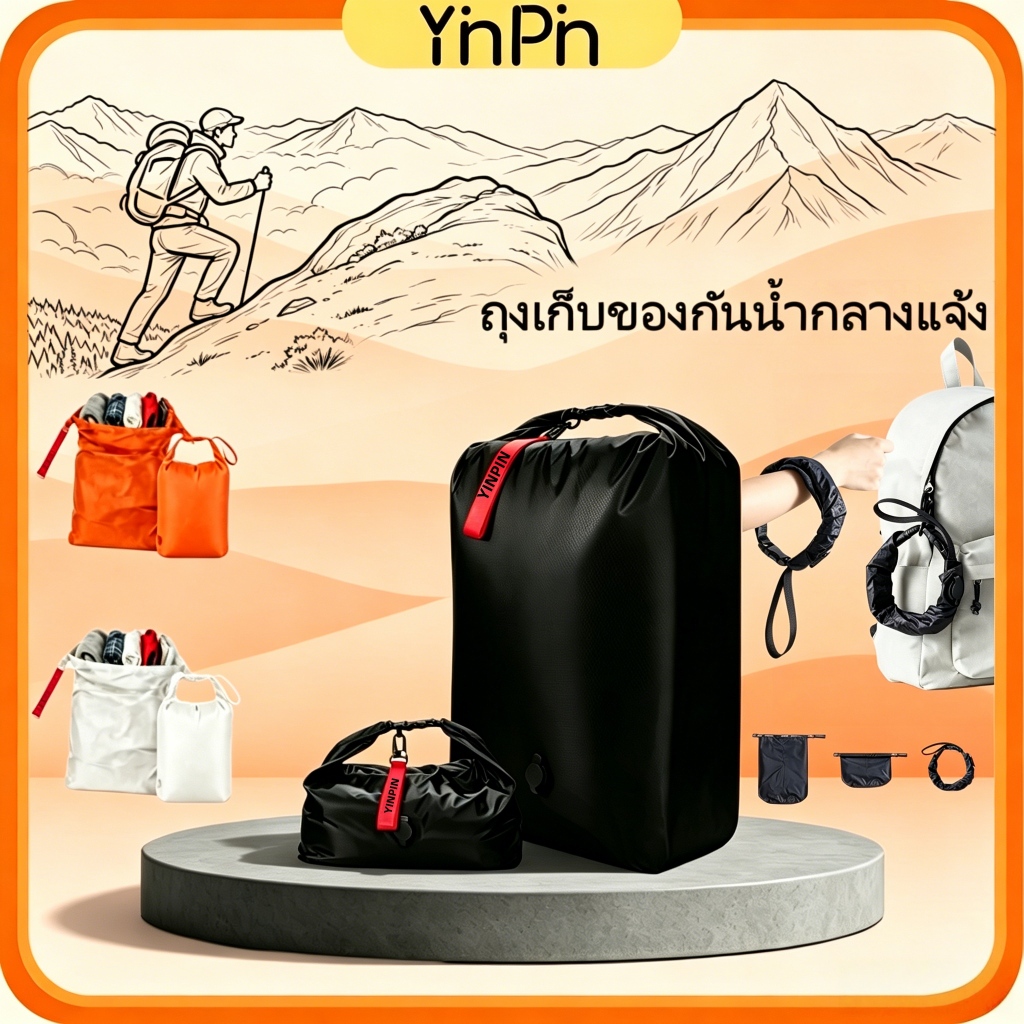 ถุงเก็บกันน้ํากลางแจ้งความจุขนาดใหญ่กลางแจ้งออแกไนเซอร์ หยินปิน ถุงบีบอัดไม่จําเป็นต้องปั๊มประหยัดพื้นที่ 50% 40ล ความจ