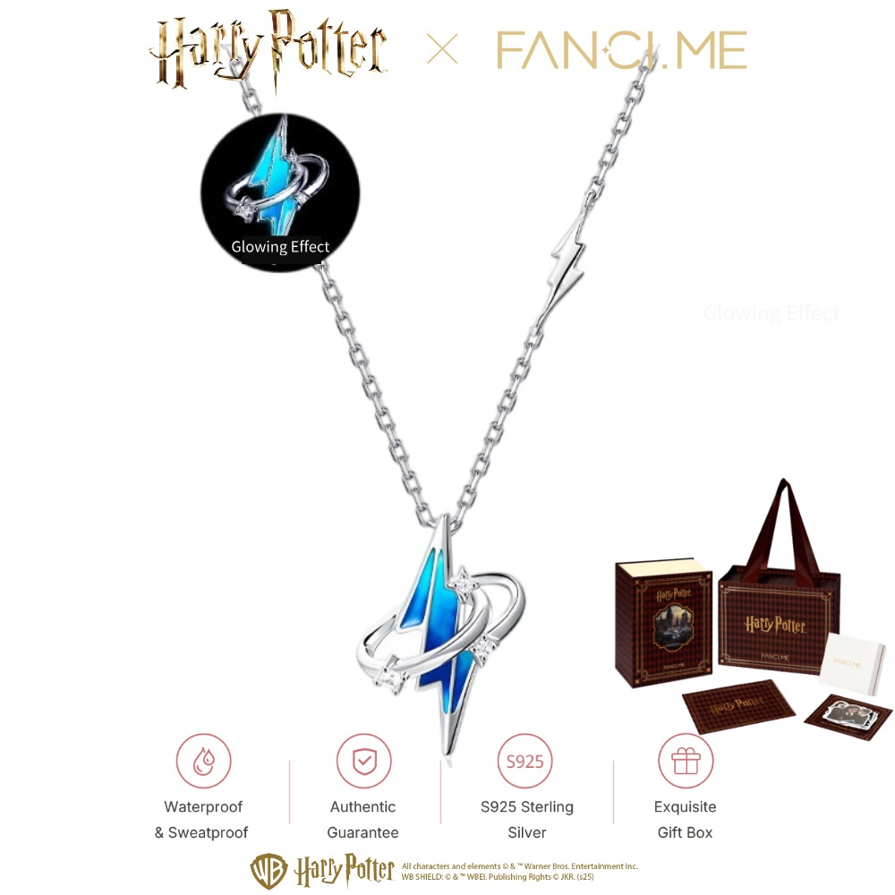 FANCIME  Harry Potter Patronus Mark Silver Necklace ดีไซน์เรืองแสงในที่มืด (เสมอ)