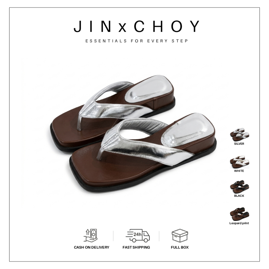 สไตล์เกาหลีฤดูร้อนสแควร์ Toe Flip-Toe รองเท้าแตะลําลอง PU แฟชั่นสวมใส่ด้านนอกสุภาพสตรี Simple Niche น้ําหนักเบา Anti-Slip ทนต่อการสึกหรอรองเท้าแตะแบนโรงงาน Who