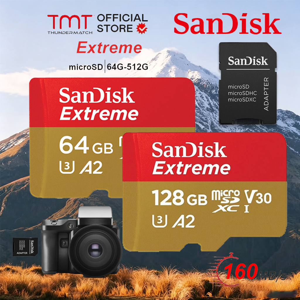 (ส่งด่วน) Extreme Game Micro SDcard 32/64/128/256GB (190MB)  SAN/DISK UHS-I V30 U3 A2 Memory card Nintendo SDXC A2 U3 R/W 190/90mb/s* (SDSQXAV) Nintendo Switch/