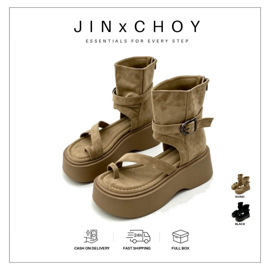 Jinxchoy ฤดูร้อนสไตล์ใหม่เกาหลีหนา Soled Y2K แฟชั่น Flip-Toe รองเท้าแตะแบนสาวนักเรียนรองเท้าแตะระบายอากาศ