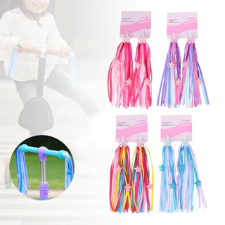 Kids Bike Handlebar Streamers, Shiny Star Pattern Bicycle Ribbon Decorations for Girls, 1 Pair Cute Bicycle Accessory