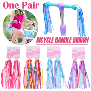 Kids Bike Handlebar Streamers, Shiny Star Pattern Bicycle Ribbon Decorations for Girls, 1 Pair Cute Bicycle Accessory