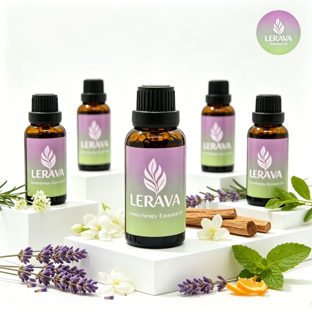 5 ขวด 30ml LERAVA น้ํามันหอมระเหยน้ํามันหอมระเหยชุดลาเวนเดอร์จัสมินไม้จันทน์ Mint หวานสีส้มฟรีถุงของขวัญสปาผ่อนคลายของขวัญสําหรับทุกโอกาส
