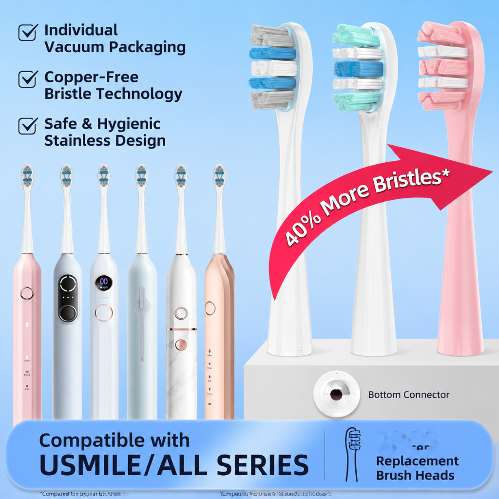 12PCS เปลี่ยนหัวแปรงสีฟันสําหรับ Usmile Y1S Y4 U1 U2 U3 P1 P4 สีฟันไฟฟ้าโซนิค,นุ่ม DuPont ขนแปรงหัวแ