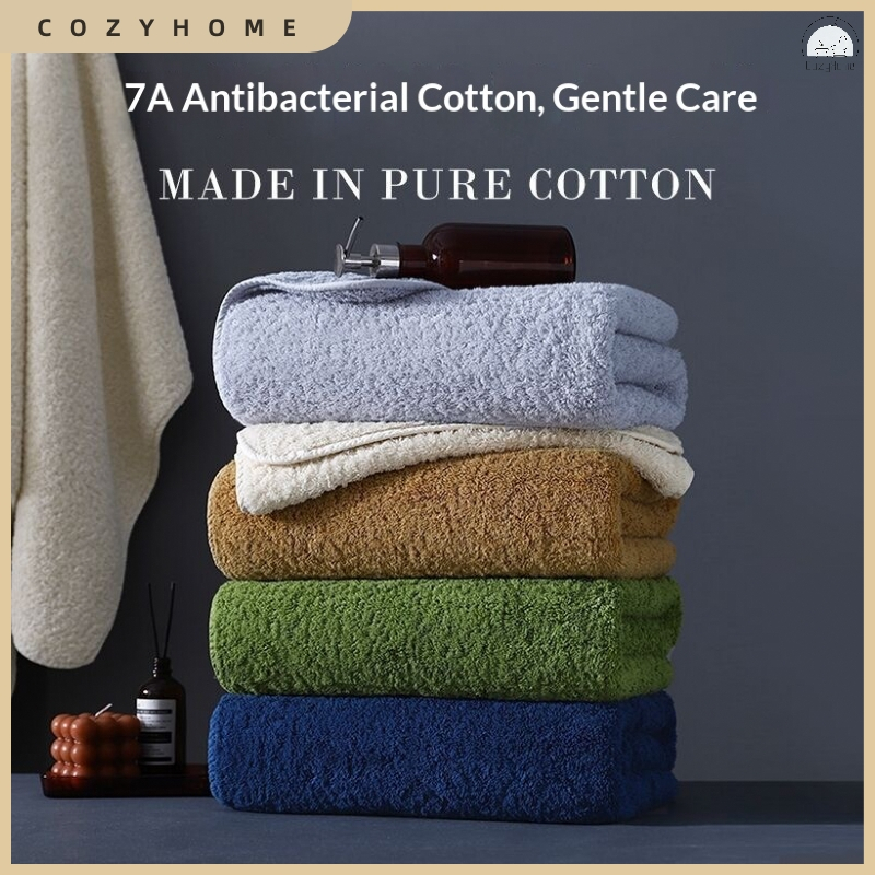 [สต๊อกพร้อม] COZYHOME ผ้าเช็ดตัวผ้าฝ้ายแท้คลาส A ผ้าฝ้ายอียิปต์ผ้าขนหนูต้านเชื้อแบคทีเรียที่เหมาะกับผิวนุ่ม