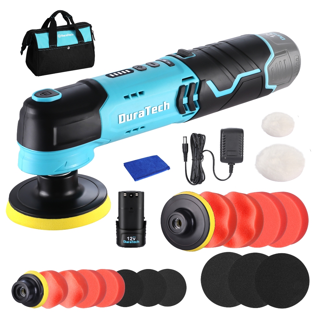 Duratech 12V เครื่องขัดรถยนต์ไฟฟ้าไร้สาย Sander บัฟเฟอร์เครื่องขัดรถยนต์ DIY แว็กซ์และขัดเงาเครื่องมือกําจัดสนิม
