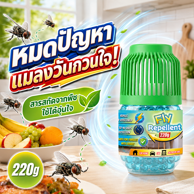 👍ปกป้องยาวนานถึง 90 วัน👍 ที่ไล่แมลงวัน 220 กรัม/ขวด ยาฆ่าแมลงวัน สารสกัดจากพืช แบรนด์ออสเตรเลีย ใช้อย่างมั่นใจ