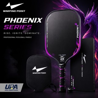 Warping Point Phoenix Pickleball Paddle UPA-A Approved Raw T700 Carbon Fiber 13.3MM & 16MM PowerDrive System for Power & Precise Control Endura Surface for Ultimate Spin