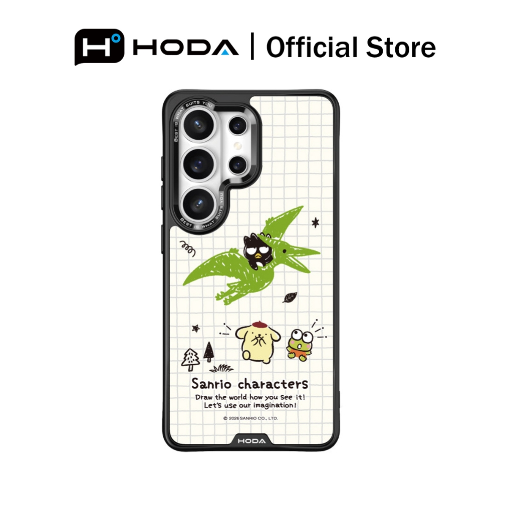 HODA [ Pterosaur ที่วาดด้วยมือ] (Sanrio Collaboration) เคส Diverse พร้อมแม่เหล็ก มาตรฐานทหาร MagSafe เหมาะสําหรับ Samsung S26 Ultra / S25 Ultra / S24 Ultra