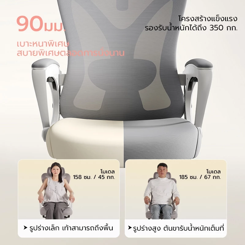 OKDO NEXUS เก้าอี้สำนักงาน ปรับเอนเต็มที่ 145° เก้าอี้ทำงาน ปรับความสูงได้ นั่งนานไม่ร้อน รองรับสรีระ 3 ปี thumbnail 8